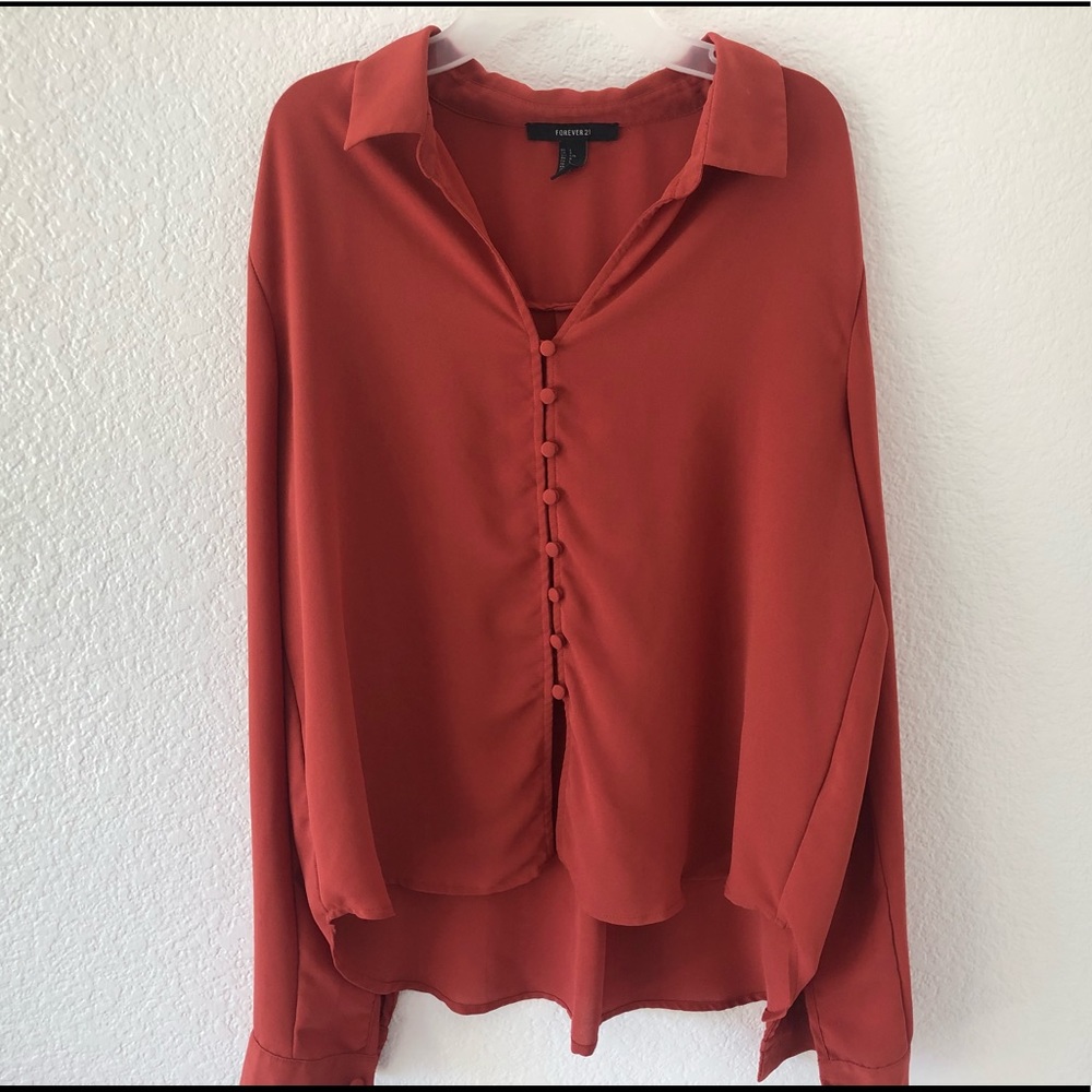 Forever21 Orange blouse size Large.